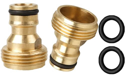 Wasserhahn Stecker, Gartenschlauch Schnellverbinder, 3/4 Zoll Messing männliche Gewindeschlauch Düse Quick Connect Adapter, Fitting Wasser Stecker für Küche
