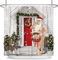 GCIREC Lustiger Weihnachtsmann-Duschvorhang, 3D-Weihnachtsmann-Rentier-Feiertags-Badezimmervorhang Wohnkultur Wasserdichter Stoff Maschinenwaschbar mit 12 PCS Haken,152x180cm