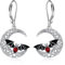 POPLYKE Mond Fledermaus Ohrringe für Damen Fledermaus Ohrringe Dangle Sterling Silber Leverback Ohrringe Fledermaus Halloween Geschenke Gothic Schmuck
