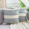 DakTou Sofakissen 45x45cm 2er Set Kissenbezug Streifen Dekokissen Leinen Kissenhülle Moderne Boho Dekorative Grau Kissenbezüge für Sofa Bett Büro Couch Schlafzimmer Wohnzimmer