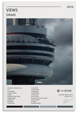 TANZEM Drake Poster Views Album Cover Poster Poster Dekorative Malerei Leinwand Wandposter und Kunstdruck Moderne Familie Schlafzimmer Dekor Poster 20 x 30 cm