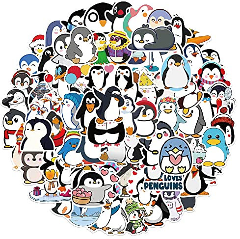ITOMUFD Pinguine Sticker Set Aufkleber Kinder Teenager 100 Stück Penguin Wasserfeste Vinyl Decals Laptop Skateboard Koffer Helm Auto Fahrrad Handy Motorrad Fahrrad Scrapbook Mitgebsel Tagebuch Tassen