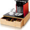 BAKAJI Portacapsule Contenitore Cassetto Porta Cialde Capsule compatibile per Nescpresso Dolcegusto Modomio Caffe Bustine Tè Zucchero realizzato in Legno di Bambù Bamboo (31,5 x 30 x 10 cm)