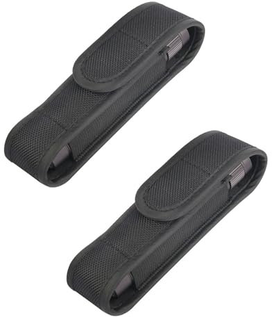 JDCMEI 2 Piezas Funda de Linterna de cinturón de Nailon, Linterna LED Funda de Nailon Funda de Nailon para Antorcha Táctica Funda Táctica de Linterna para Caza Camping Senderismo al Aire Libre