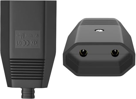 VIEVRE 2 Stücke Eurokupplung Flach, Kupplung 230V, Schuko Kupplung Flach, Euro Kupplung 230v Flach, Eurostecker Flach für Schuko Stecker Flach(Schwarz)