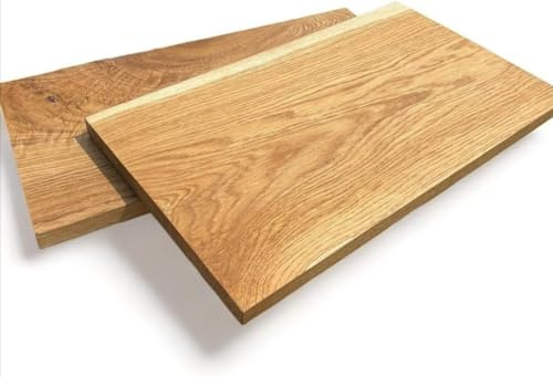 Regal aus Eiche massiv, geölt in Farbe Farblos, Gerade Kanten, Stärke 2,5cm, Eiche Holz, mit Befestigung, Wand (40x20cm)