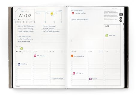 weekview X17 Hefte 2025 – Set Business (2 Hefte) – 2× Halbjahr Wochenplaner: 1 Woche auf Doppelseite mit Fokus- & Prioritätenfeldern – Nachfüllset für A5 Planer – kompatibel mit X17 System