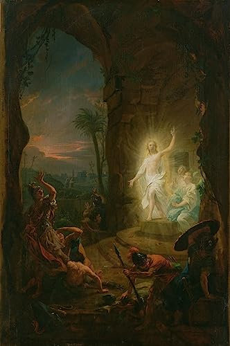 ENYLUFUT Berühmte Gemälde Leinwand Malerei Wandkunst Bilder Deko Kunstwerk the Resurrection by Johann Heinrich Wilhelm Tischbein Abstrakt Poster für Wohnzimmerdekoration 60x90cm