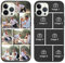Yoedge Personalised Phone Case for iPhone 14 Pro 6.1 inch, Custom Photo Design Flexible Soft Silicone Customized Rubber Shockproof Cover, Personalize with 7 Image Collage for Girls Women, Black