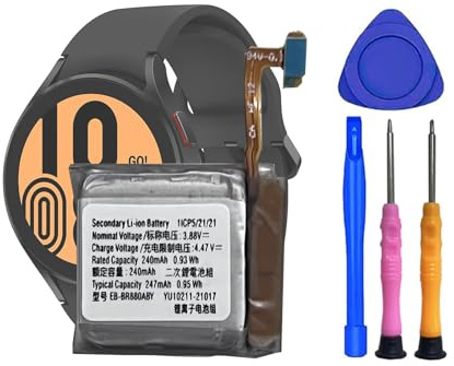 MUKUZI Batterie compatible avec Galaxy Gear Watch 4 40 mm SM-R860 SM-R865 & Galaxy Watch 4 Classic 42 mm SM-R880 SM-R885 (remplacement pour EB-BR880ABY)