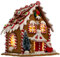 Christmas Paradise LED Lebkuchenhaus 16cm Weihnachtliche Dekoration Pfefferkuchenhaus Braun