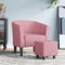 Myheimly Clubsessel, Sessel mit gepolstertem Sitz Armlehnen, Cocktailsessel mit Holzgestell, Loungesessel Relaxsessel Polstersessel, Samt Clubsessel Rosa,Mit Fußhocker