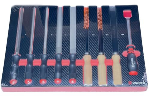Würth Werkstattfeilen Satz und Schaber Set 9 Teile in Schaumeinlage für Werkstattwagen 0965905802