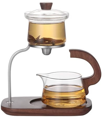 Théière goutte à goutte Lazy Kungfu, ensemble de théière en verre semi-automatique pour l'écoulement de l'eau magnétique, théière magnétique en verre avec infuseur pour la maison