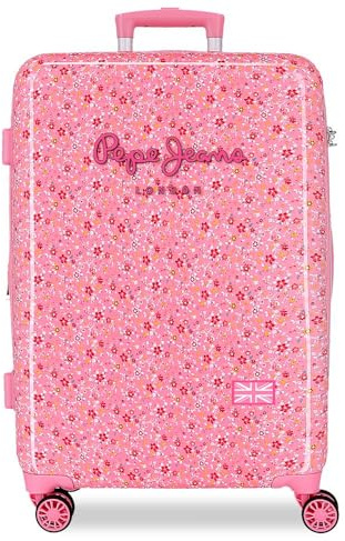 Pepe Jeans Alenka Rosa Maleta Mediana, Rosa, Rígido ABS | 46x65x25 cms