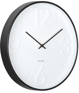 Karlsson Wanduhr Ayuno - Mattschwarz - Ø40cm | Rund - skandinavisch - Polypropylen - Wanduhr Modern Wohnzimmer - Wanduhren