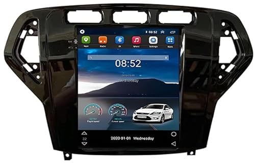 FJINQIANG 9.7-Zoll-Touchscreen Android Autoradio 2 Din GPS Für Ford Mondeo mk4 2007-2010 Con Plug-and-Play Unterstützung USB-Spiegelverbindung Radio Video Player Rückfahrkamera,S8