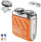 R-12 Tragbarer Rotierender Dual-Ring-Elektrorasierer, Ipx7 Wasserdichter Mini Elektrorasierer, Für nass und trocken, Schnittfester, Typ C, mit LED-Anzeige (Orange+1 Ersatzklinge)