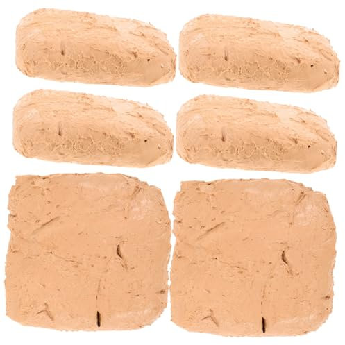 Gadpiparty 6 Stück Handgefertigter Ton für weichen Lehm trockener Ton Töpfer-Modelliermasse Töpferei Bildhauerei Hey Keramik-Keramikform DIY-Keramik-Ton Basteln Tonstruktur Abs Beige