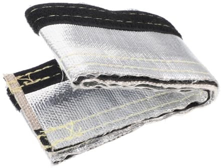 NUOBESTY Gaine Isolante pour Fil Automobile en Fibre De Verre Écran Thermique D'échappement 10 Mm Protection Câble Voiture Fonction Thermique Usage Automobile Couleur Aluminium