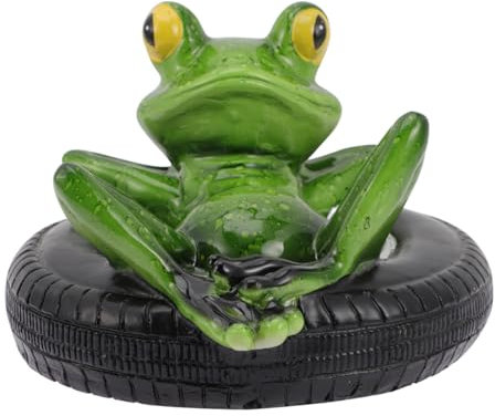 Abaodam Lebendige Frosch Dekoration aus Kunstharz Schwimmendes Gartenornament für Wasserbecken Farbecht Langlebig Kreative Pool und Gartendekoration