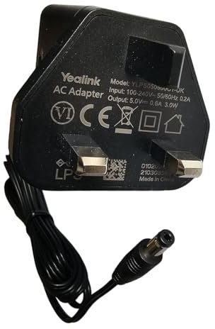Replacement for Yealink 5.0V 0.6A 3.0W AC Power Supply for Yealink VoIP IP Phone UK Mains AC-DC Adapter YLPS050600C1-UK