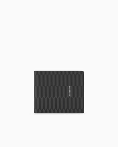 Armani Exchange Men's Milano, Essential, new modern Print Bi-Fold Wallet,Black,One Size