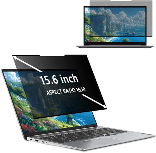 KiimLaa Filtre de Nano-adhésif Confidentialité pour 15,6 Pouces, Filtres d'écran Anti UV Anti-Lumière Bleu pour Portable pour HP/Dell/Lenovo/Samsung/ASUS/Acer, Anti Espion Protection pour 15,6”16:10