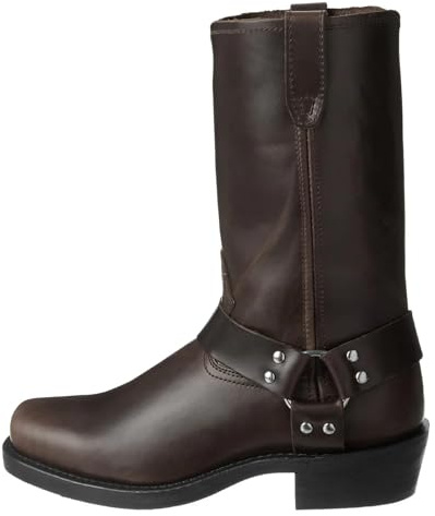 Stivali Uomo Cowboy Stivali da cowboy retrò da uomo, stivali a metà polpaccio, stivali da uomo in pelle PU, scarpe da uomo slip-on, stivali da cavaliere invernali, stivaletti, taglie forti 39-48(Dark