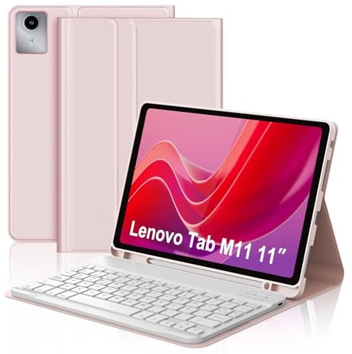 JADEMALL Clavier pour Lenovo Tab M11 11 2024, AZERTY Français Clavier Bluetooth Magnétique Détachable pour Lenovo Tab M11 11 2024 TB-330XU/330FU, Rose