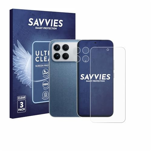 Savvies Schutzfolie für Xiaomi Poco F8 Ultra 5G | (Display+Kamera) 6 Stück Transparenter Displayschutz Made in Germany Ultra-Klar Displayschutz-Folie