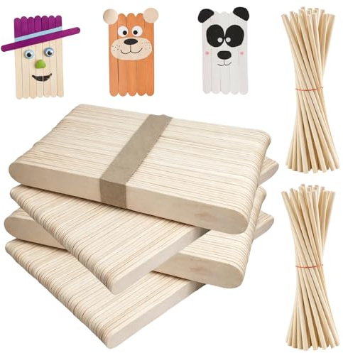 400 Pcs Lolly Sticks, Lollipop Sticks, Wooden Craft Sticks for DIY Projects and Educational Activities, Ice Cream Making and Plant Labels, Smooth for Creative Hands and Professional Use