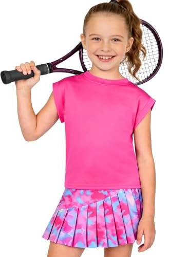 Autmor Tennis-Outfit for Mädchen, Sleeveless T-Shirt Tops & Tennisrock, Pleated Skirt with Inner Shorts Pockets, für Golf, Badminton