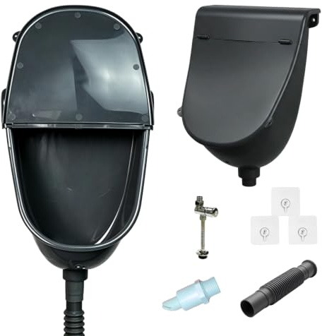 Urinal für Männer Wandmontiert, Urinal mit Deckel & Ablaufschlauch | Wasserloses Urinal mit Spülfunktion, tragbare Urin-Trenn-Toilette für Camping, Wohnheim, Garten & Outdoor
