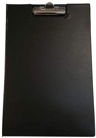 5 Star Office Clipboard Fold Over Executive PVC Finish with Pocket Foolscap Black