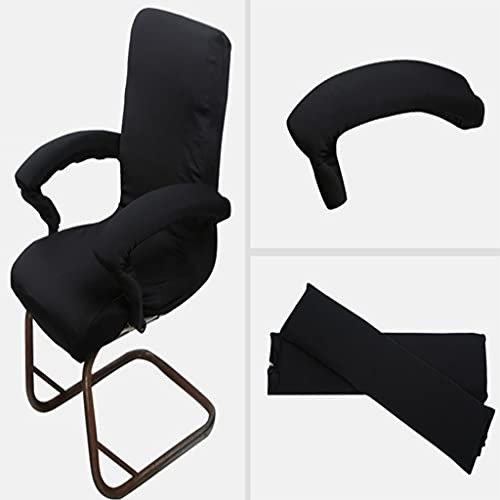 Sharplace 1 Paar Stuhl Armlehnenpolster Elastischer Armlehnenbezug für Bürostuhl Memory Foam Armlehnenpolster Armlehnenkissen universal für Drehstuhl Bürostuhl, Schwarz