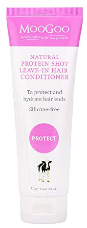 MooGoo Protein Shot Leave-In Conditioner - Silicone-Free Hydrating Treatment for Dry, Frizzy Hair – Protects Ends, Detangles, Natural Formula – 120 g