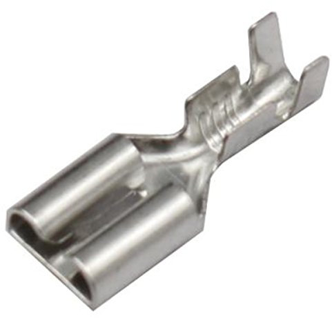 Flachstecker Rundstecker Stoßverbinder Flachsteckhülsen Kabelschuhe Stecker Typ Flachsteckhülse mit Rasternase, Querschnitt 1,5-2,5 mm², Menge 100, Größe 6,3mm