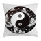 ABAKUHAUS Ying Yang Kissenbezug, Sterne Mond Nachthimmel, Seitenschläferkissenhülle ohne Kissen mit Reißverschluss und Beitseitigem Druck Waschbar, 40 x 40 cm, Weiß und Schwarz