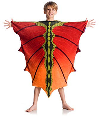 Kanguru Momonga Drachen Hoodie, Tragbare Decke mit Löchern für Hände und Arme aus fleich mikrofaser, Blanket Hoodie, Geschenkideen für Frauen und Herren, Oversized 80x90cm,