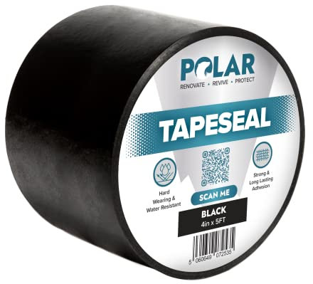 Polar Premium Black Waterproof Tapeseal Sealant Repair Tape 4 x 5ft
