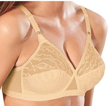 Playtex Women's Cross Your Heart Non Wired Non Padded Bra Twin Pack (34D, Skin/White)