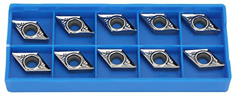Oumefar 10Pcs DCGT11T304-AK H01 DCGT32.51-AK H01 Inserti per tornitura CNC Tornio per tornitura per Lavorazione di Lega di Alluminio Alluminio
