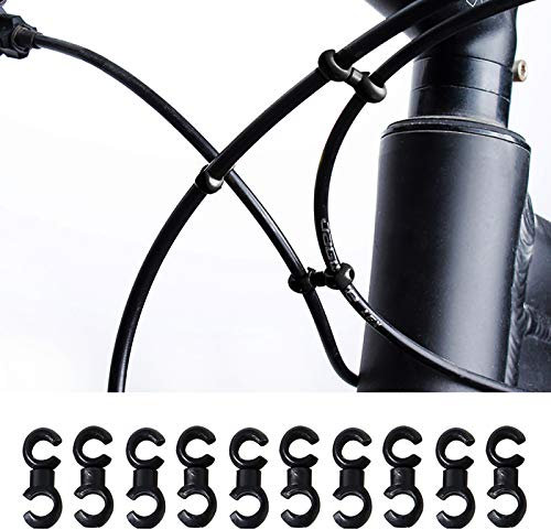 VANICE 10 Pcs Bicycle Brake Cable S Style Clips Buckle Hose Guide Bike MTB Cross Line Clip/Black