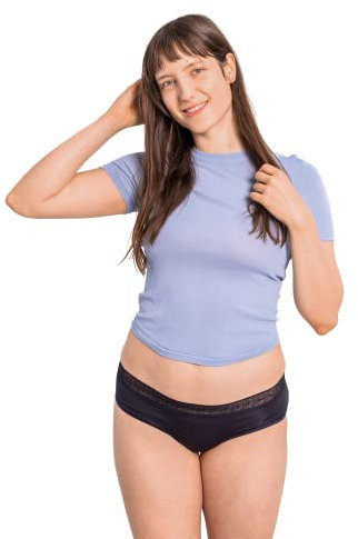 SELENACARE Periodenunterwäsche Modern Hipster - Menstruationsunterwäsche für Damen, waschbare & antibakterielle Panty, 100% vegan, nachhaltig, 25ml Absorption, schwarz, Größe M (EU 36/38)