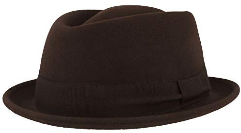 Breiter Rollbarer Filzhut, Diamond Wollhut, Größenverstellbar, wasserabweisend, knautschbar Schwarz L