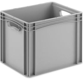 DIE BOX FABRIK Eurobehälter 400x300x320mm | geschlossene Box | Aufbewahrungsbox | Kunststoff Kisten | Lagerbehälter mit Griffen | robuste Stapelbox | Eurokiste | Mehrwegbehälter