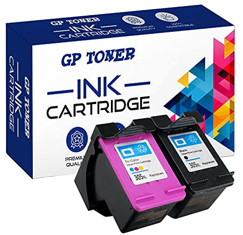 GP TONER Druckerpatronen Ersatz für HP 305 305XL Tintenpatronen für HP DeskJet 2710 2724 für Envy 6032 6010 6012 6020 Pro 6400 Pro (305XL 2-Pack (Schwarz + Farbig))