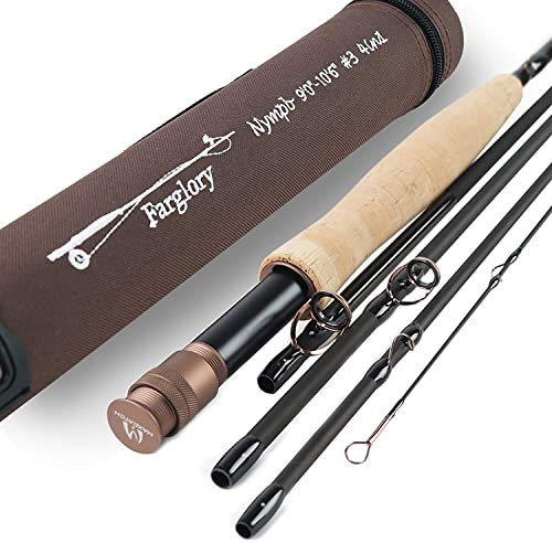 MAXIMUMCATCH Farglory Nymph Rute 4 in 1(Euro/tschechischer Nymphenstil), AAA Kork Handgriff, in #3#4#5 9'0- 11'0'' (9'6-11'0#4 4in1 Fliegenrute)