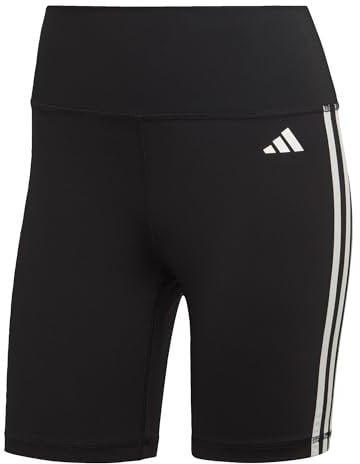 adidas Damen Training Essentials 3-Stripes High-Waisted Short Leggings, Black, XXS